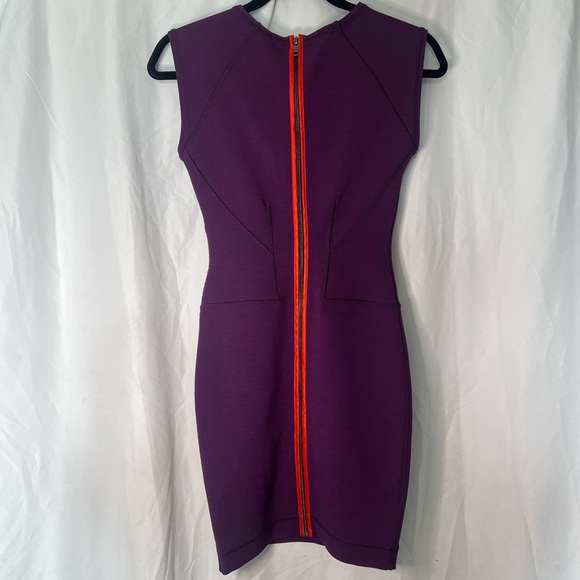 French Connection Purple Mini Dress with Orange Zipper - Picture 1 of 3